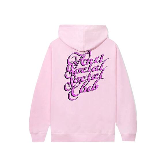 RARE Anti Social Social Club Eyelash Hoodie Light Pink NWT Large - Picture 1 of 11